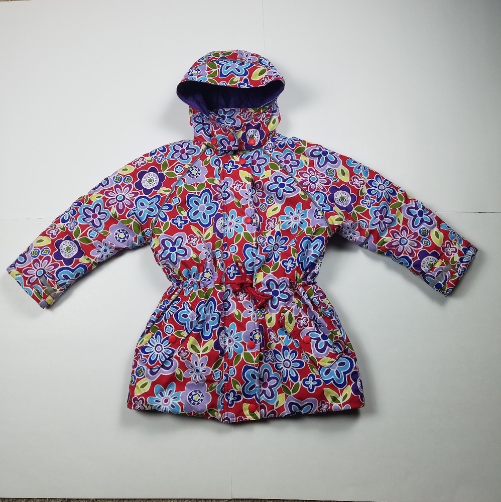 Hanna Andersson 120 6 bright floral winter coat